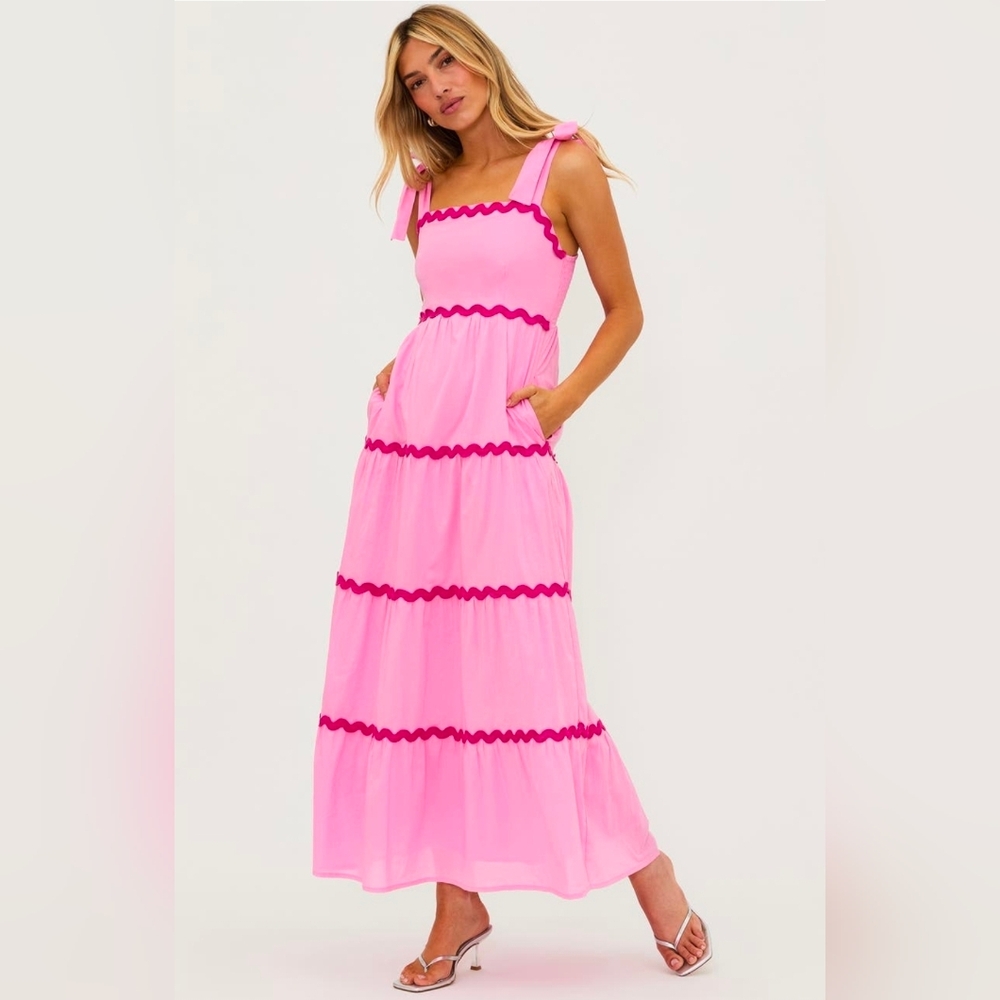 NWT | Beach Riot Rickrack Trim Tiered Maxi Dress | Size XS | Wedding Guest